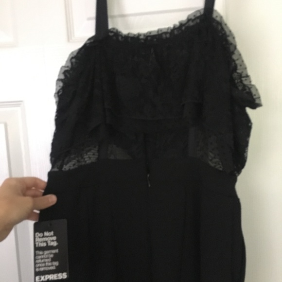 Express Black Jumpsuit with Lace detailing - Picture 3 of 4